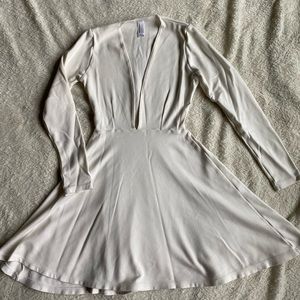 American Apparel, White, Deep V neck, Skater Dress, size Extra Small